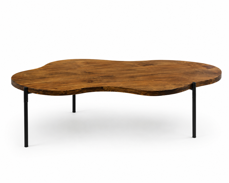 Mesa de Centro Orgânica em Madeira Natural