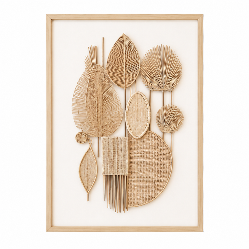 Quadro Decorativo Folhagem Bege