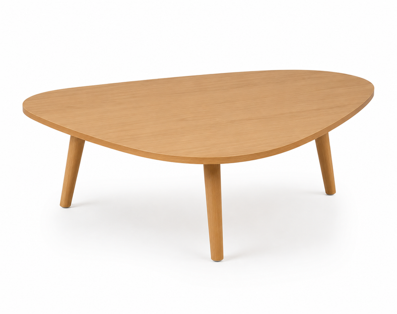 Mesa de Centro Orgânica com Pés em Madeira