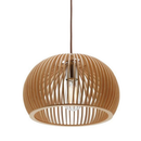 Lustre Luminária Teto Grande Pendente Bola de Madeira Decoração Sala de Jantar Cozinha Quarto