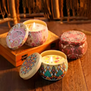 Vela Aromática Artesanal 1 a 6 Unidades 60g Perfumada Variada Caixinha Metal Zodiacos c/ Tampa