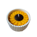 Vela Girassol, Decorativa, Artesanal e Aromática no Pote de Gesso Canelado / Presente Criativo