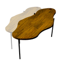 Mesa de Centro Orgânica Moderna em Madeira Design Estilo Contemporâneo Exclusivo Tendência