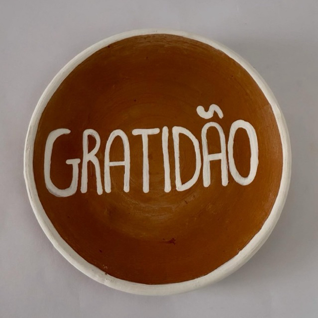 PRATO DE CERÂMICA ARTESANAL DECORATIVO 15cm
