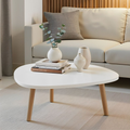 Mesa de Centro Orgânica Moderna Para Sala Pés de Madeira